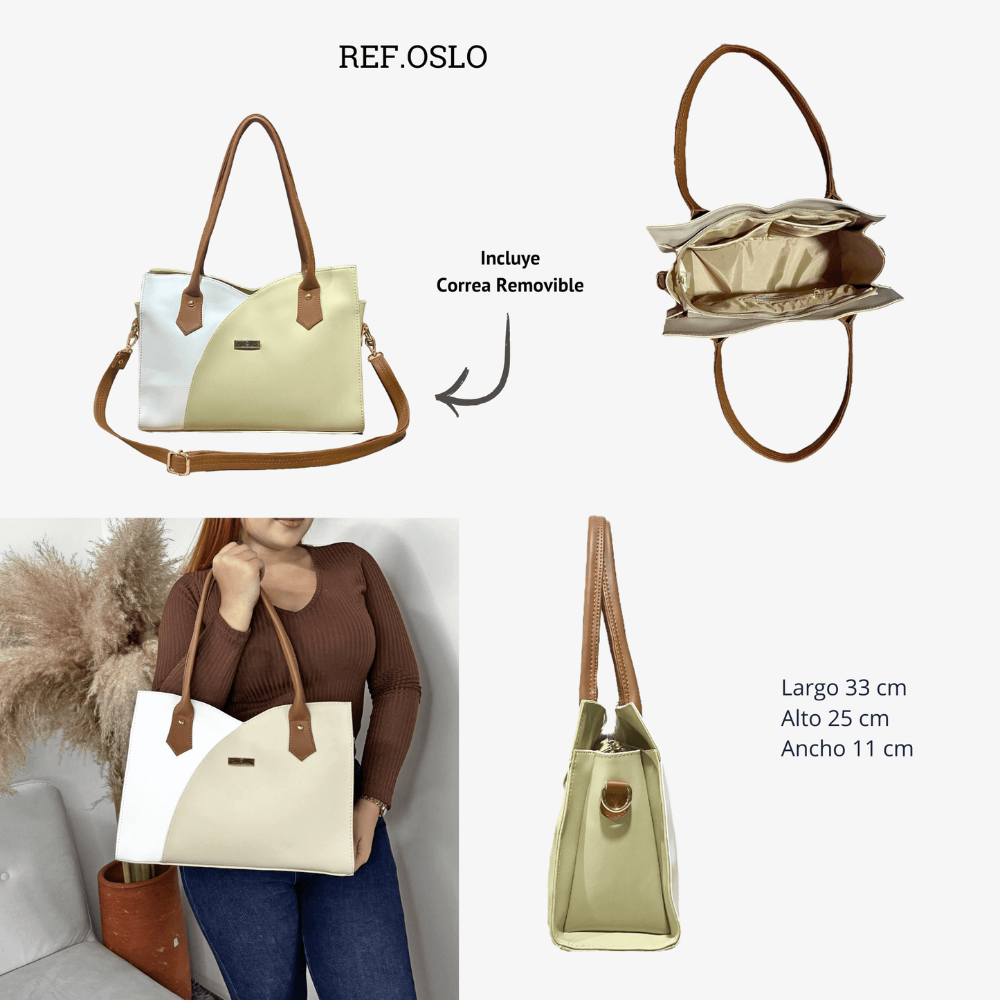 Elegante Bolso Oslo Beige de Karla Chacon