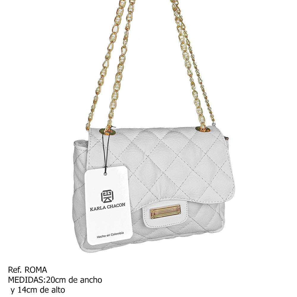 Elegante Bolso Blanco Karla Chacon Roma