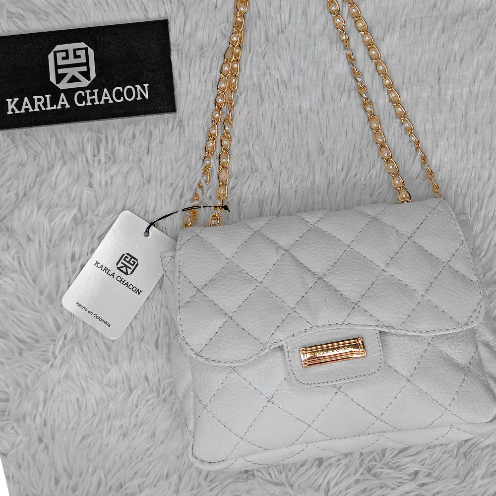 Elegante Bolso Blanco Karla Chacon Roma