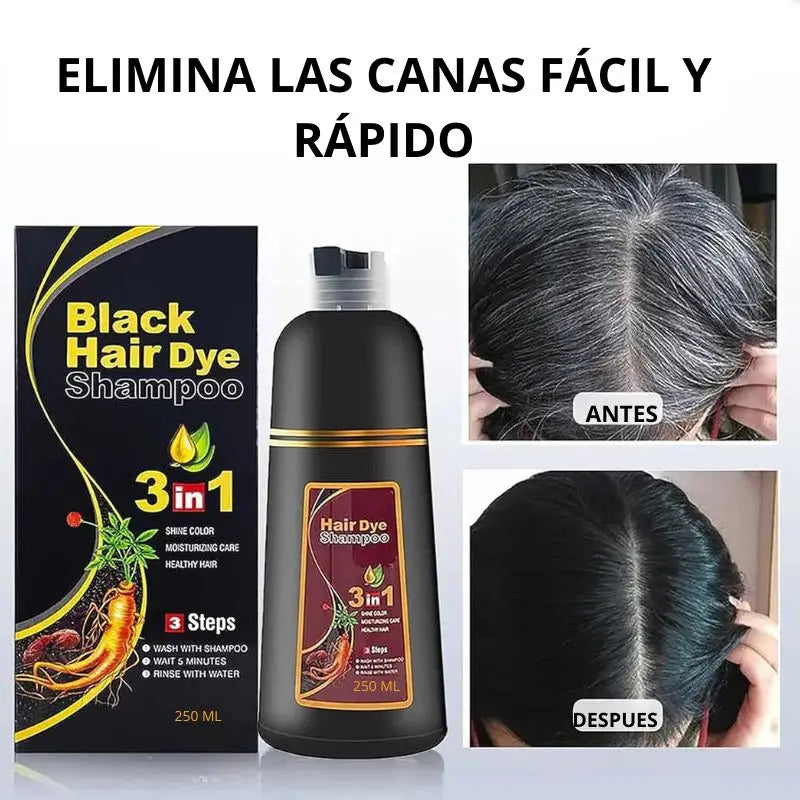 Shampoo 3 en 1 que Elimina Canas y Aporta Brillo