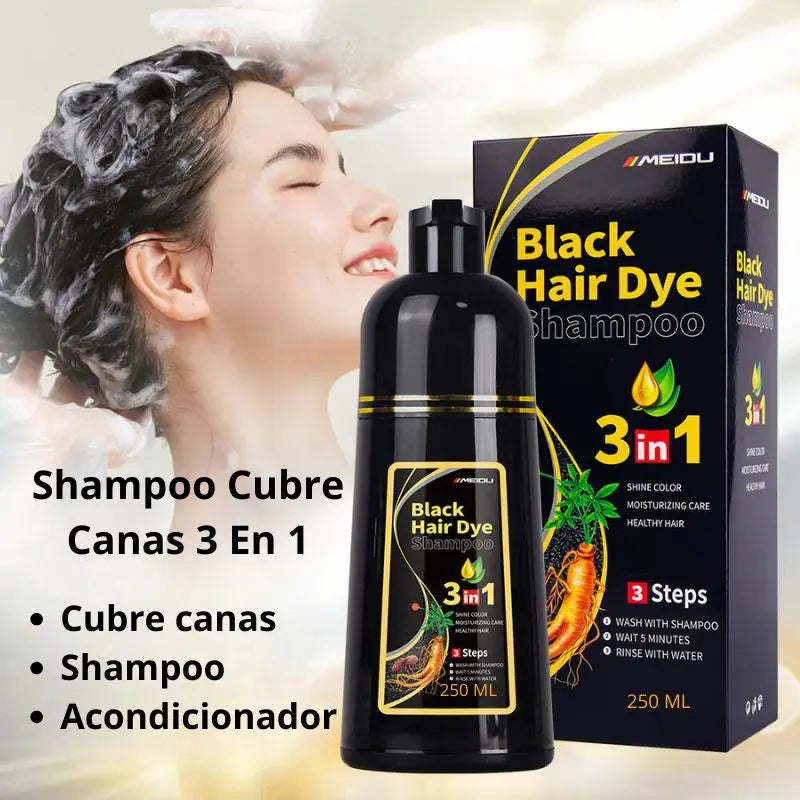 Shampoo 3 en 1 que Elimina Canas y Aporta Brillo