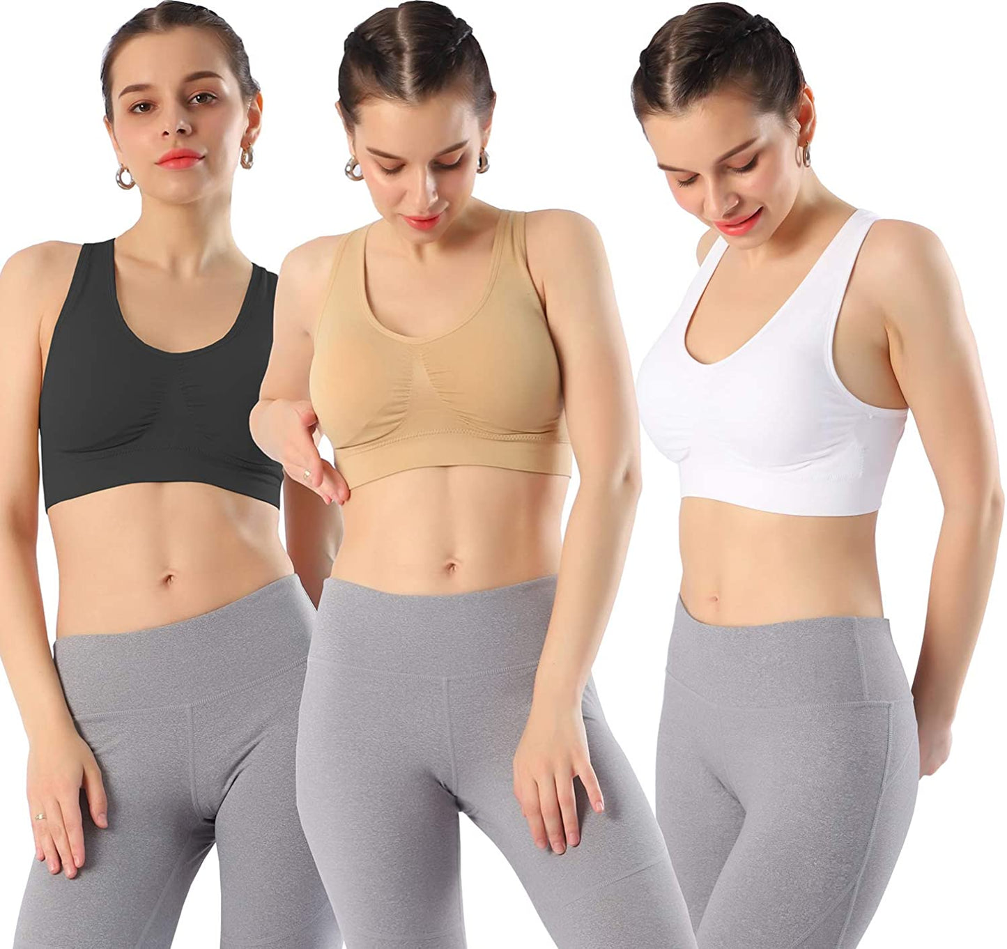 Conjunto de 3 Sujetadores Daido Comfort 24h Sin Aros Push-Up para Máximo Conforto