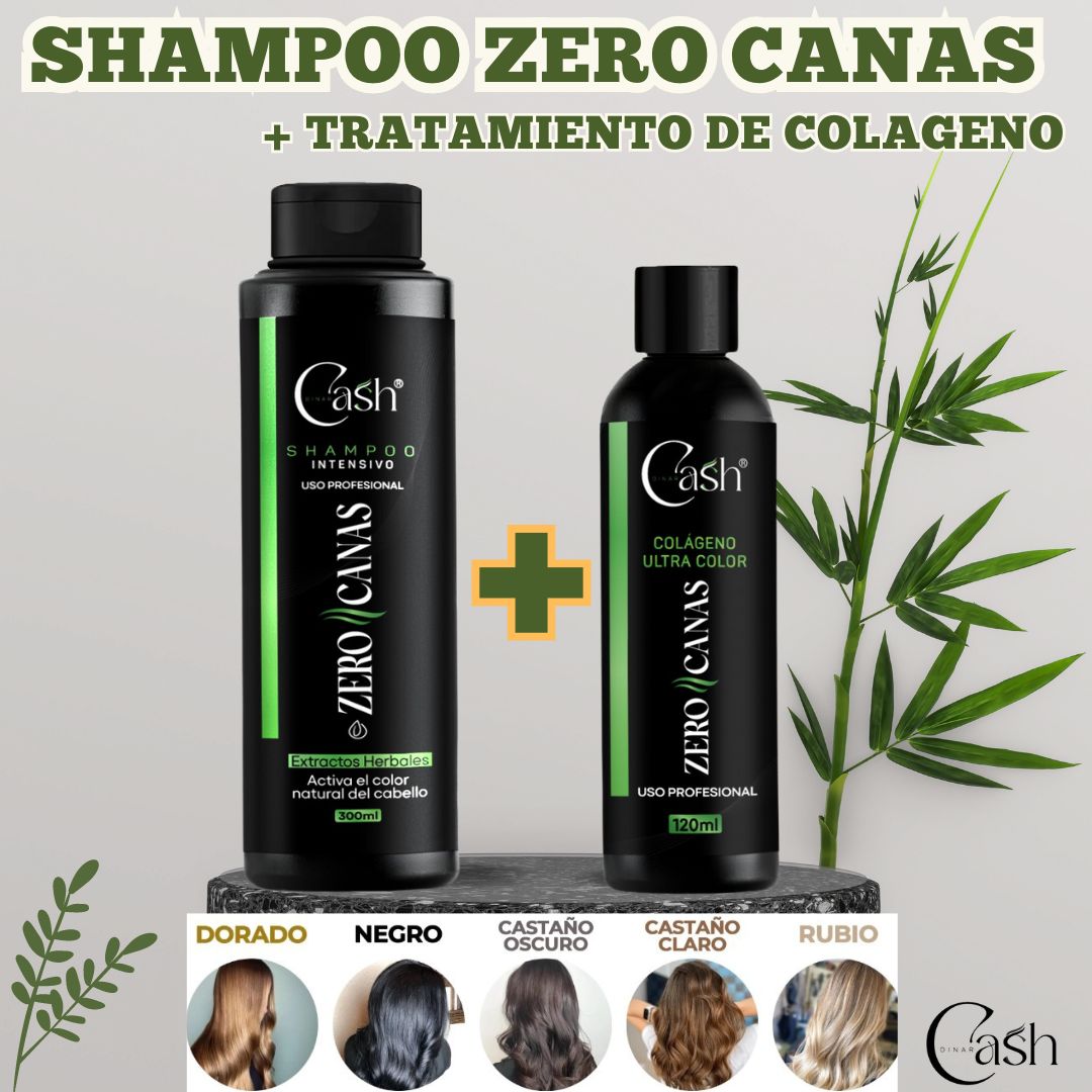 COMBO PRO-MAX: SHAMPOO ANTI-CANAS 300ML + TRATAMIENTO REVITALIZANTE DE COLÁGENO 120ML